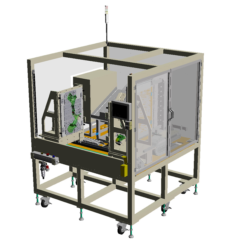 タンク類（ウォッシャータンク、リザーブタンク等）熱板溶着機・溶着治具（汎用機）-全体の3Dモデル