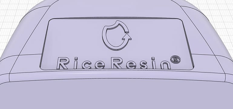 「RiceResin®」ロゴの配置したCAD図