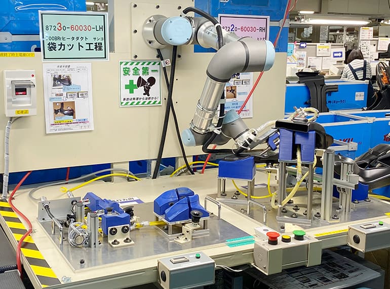 関東製作所メカトロニクス事業部が製作した協働ロボットを活用した自動機
