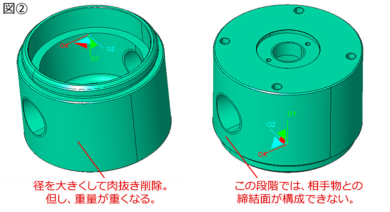 加工における製造要件と形状の簡素化を図り再検討した結果の図②